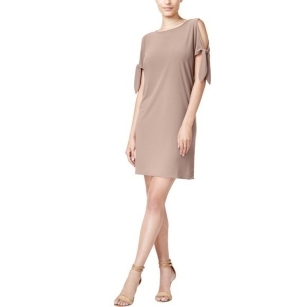 BAR III WOMENS TIE DETAIL SHIFT DRESS